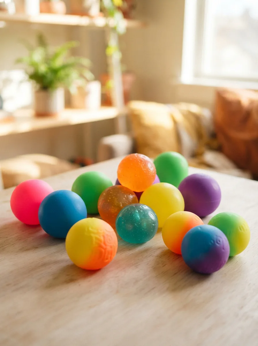 A vibrant, inviting hero shot showcasing a variety of NeeDoh stress balls.