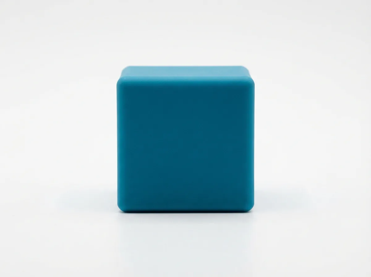 A cross-section or detailed view of the NeeDoh Nice Cube, highlighting its smooth TPR material and cubic form.
